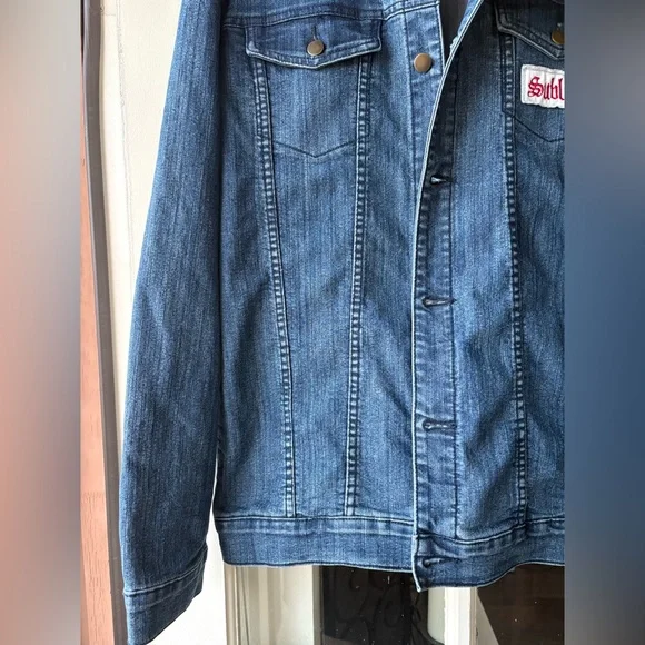 Sublime Brand Licensed Denim Jacket w/ Logo Patch and Large Sun Patch (Men’s XL) - Picture 4 of 10